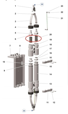 1020805 Optifeed Pp07 Makinesi İçin Siyah Pinch Valve Powder Coating Gun Parçaları