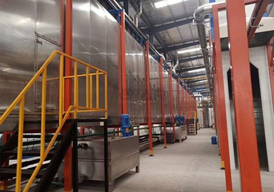 Asılı tünel elektrostatik toz kaplama hattı yüzey ön işleme ekipmanları