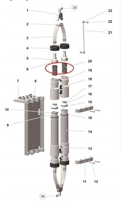 1020805 Optifeed Pp07 Makinesi İçin Siyah Pinch Valve Powder Coating Gun Parçaları