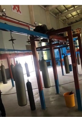 Sağlam Elektrostatik Toz Boya Hattı Medikal Oksijen Tüpü
